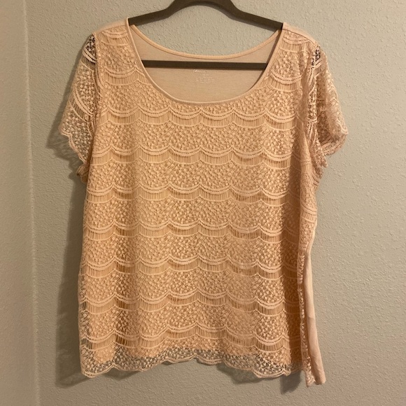 Perfect Peach Lace Top - Picture 1 of 7